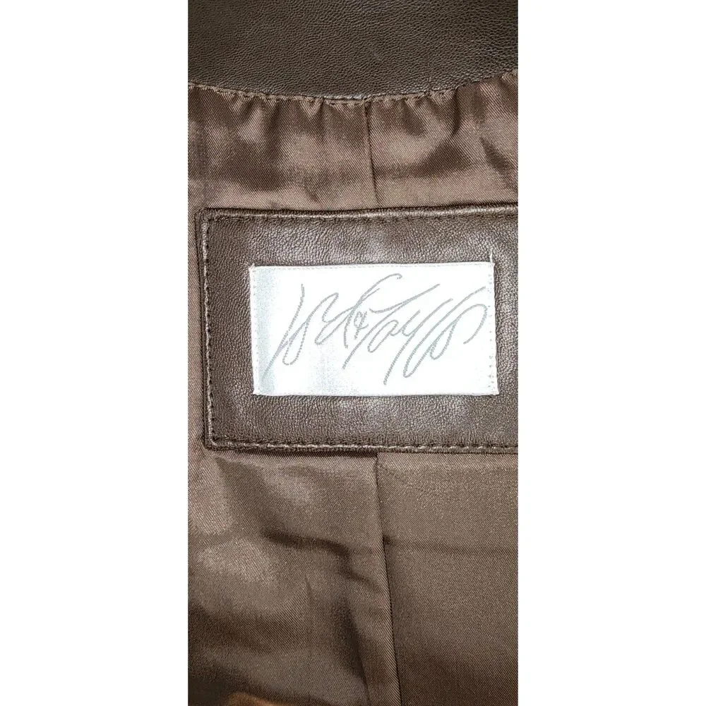 Lord & Taylor Women's Brown Leather Jacket Size 6 - Picture 6 of 8